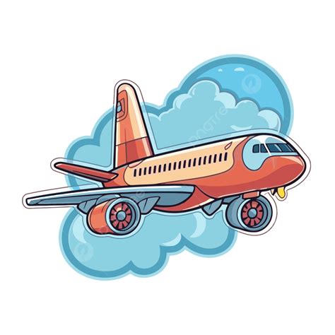 Cartoon Flying Airplane Design Vector Clipart, Airplaine, Sticker ...