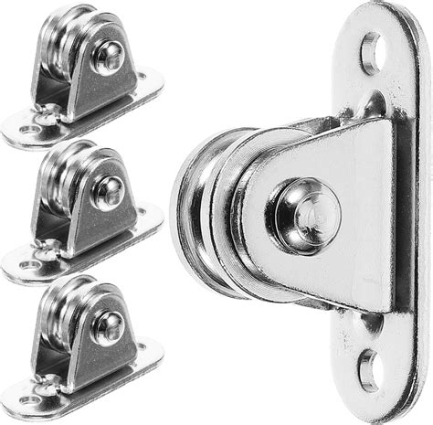 Jecompris 1 Set Small Pulley Block Silent Wall Ceiling Mount Pulley