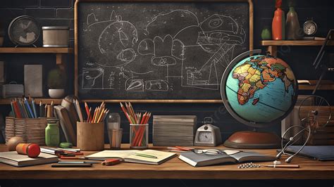 Math Blackboard Pencil Notepad Cartoon Globe Background, Mathematics, Cartoon, Globe Background ...