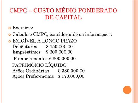 Ppt Cmpc Custo M Dio Ponderado De Capital Powerpoint Presentation