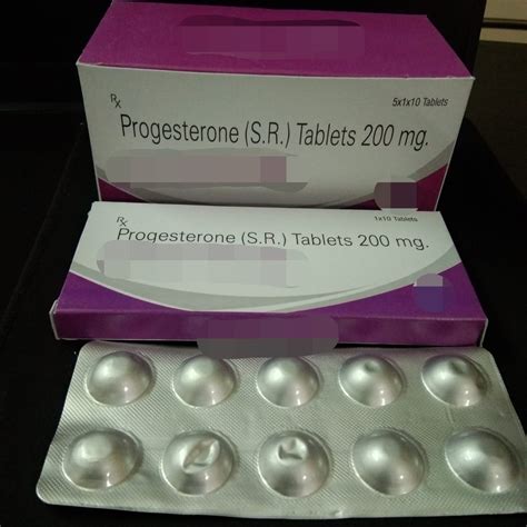 Progesterone 200mg Sr Tablet Packaging Type Box Packaging Size 5x10