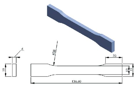 Geometry Of The Tensile Test Specimen According To ASTM D638 Standard