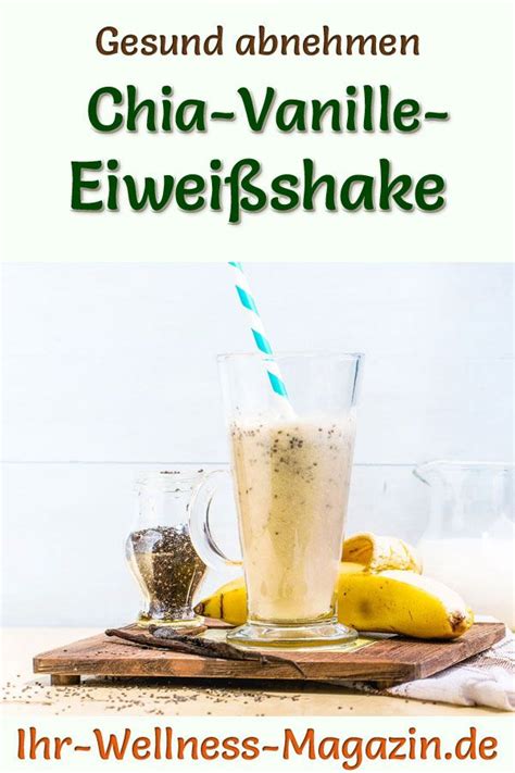 Chia Vanille Eiweißshake Low Carb Eiweiß Diät Rezept zum Abnehmen