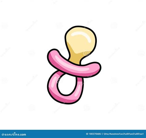 Pink Pacifier Baby Girl Shower Card Royalty Free Cartoon