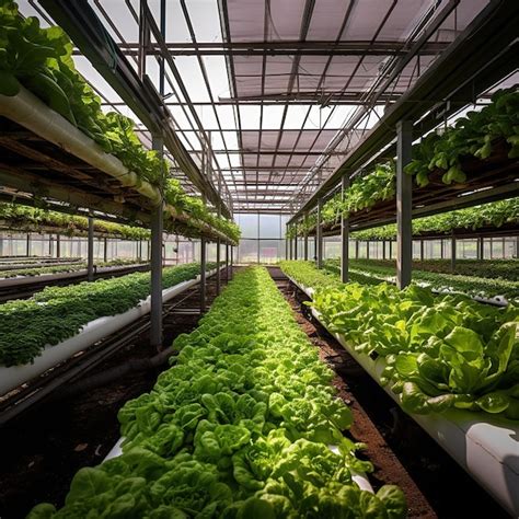 Premium AI Image | Farming greenhouse vegetable cultivation