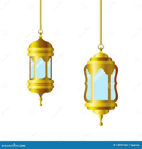 Ramadan Kareem Lantern Hanging Icon Stock Vector Illustration Of Lamp