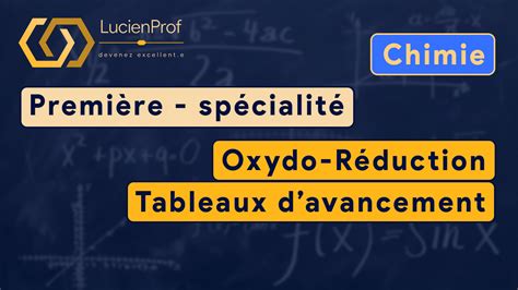 Premi Re Sp Chimie Oxydo R Duction Et Tableau Davancement