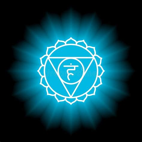 Vishuddha Icon The Fifth Guttural Chakra Vector Blue Gloss And Shine