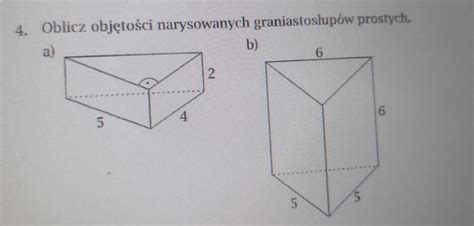 Oblicz Obj To Ci Narysowanych Graniastos Up W Prostych Brainly Pl