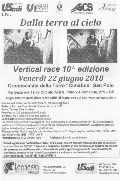 Dalla Terra Al Cielo Vertical Race 10a Edizione Podopodo It