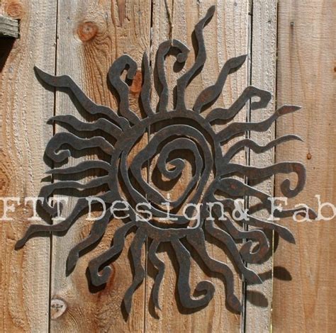 Rustic Sun Indoor Outdoor Wall Decor Recycled Steel Etsy