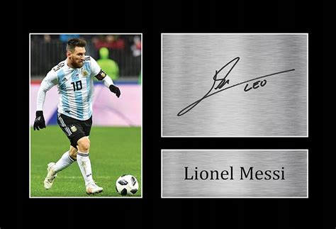 Messi B G Futbolu Prezent Autograf Ramka Oficjalne