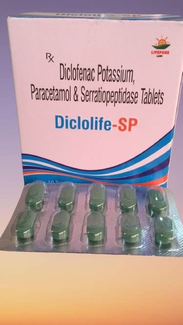 Diclofenac Potassium Paracetamol And Serratiopeptidase Tablets Manufacturer And Supplier In India