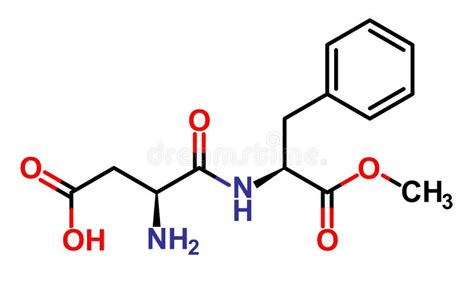 Aspartame structure stock vector. Illustration of atom - 23762804