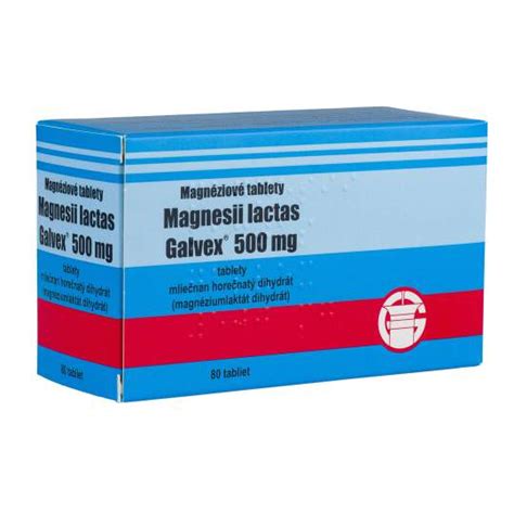 GALVEX Magnesii Lactas 500 Mg 80 Tabliet Skladom BENULEKAREN Sk