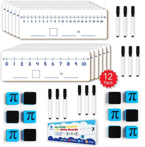 Amazon 12 Pack Double Sided Dry Erase Number Line White Boards