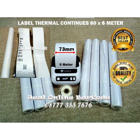 Jual Kertas Label Sticker Thermal Continuous Mm X Mm Core Mm