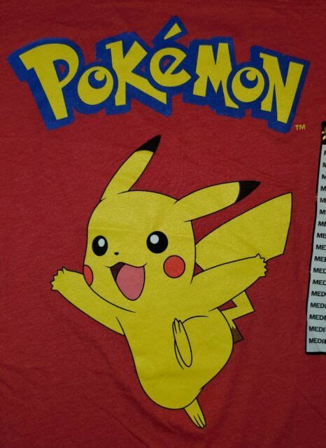 Pikachu Pok Mon Red Men S Medium T Shirt Nwt Spencers Nintendo