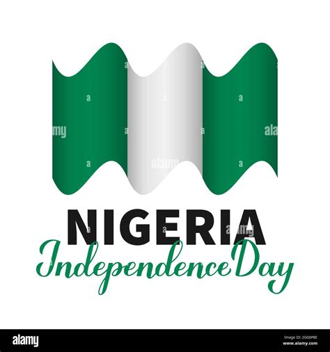 Nigeria Independence Day Typography Poster Nigerian Holiday Celebrated