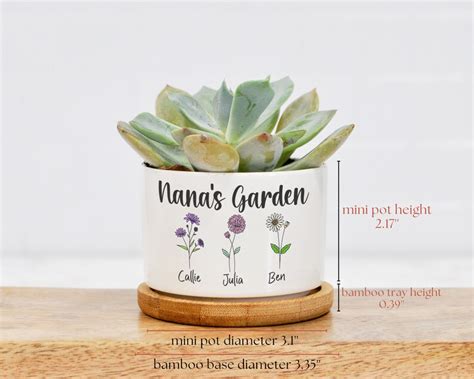 Grandmas Garden Custom Mini Plant Pot Personalized Birth Etsy