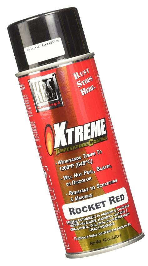 KBS Coatings 65106 Rocket Red Xtreme Temperature Coating 12 Fl Oz