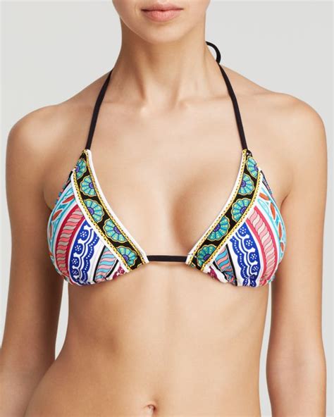 Trina Turk Bloom Exclusive Border Triangle Bikini Top Trina Turk