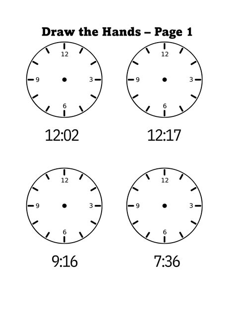 Telling Time Draw The Clock Hands Inspired Fun