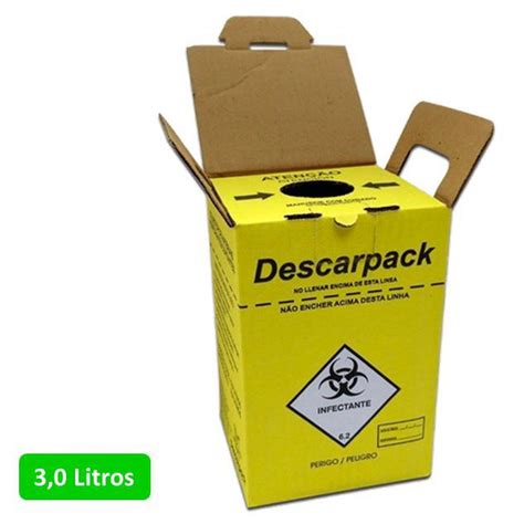 Caixa Coletor De Material Perfuro Cortante Descarpack 3 Litros