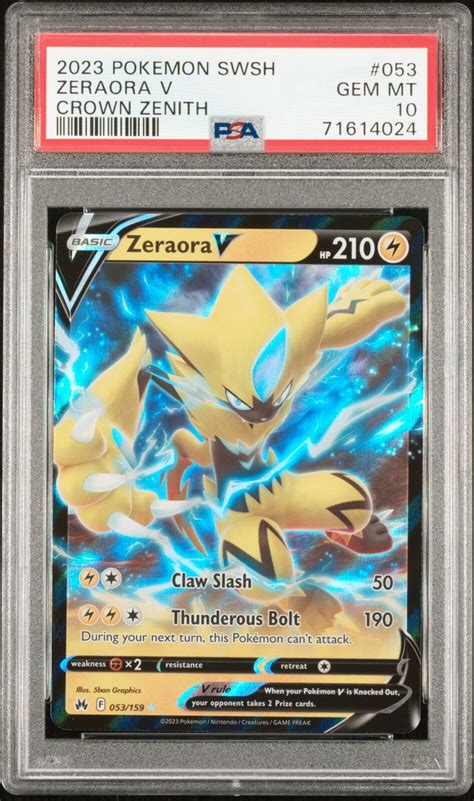 Mavin Psa Gem Mint Pokemon Crown Zenith Zeraora V Ultra Rare