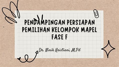 Pendampingan Pemilihan Kelompok Mapel Fase F Kurikulum Merdeka