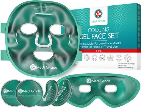 Medi Grade Cooling Eye And Face Mask Freezable Cold Gel Mask Set For
