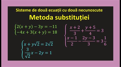 Metoda Substitutiei Sisteme De Ecuatii Liniare Cu Fractii Exercitii