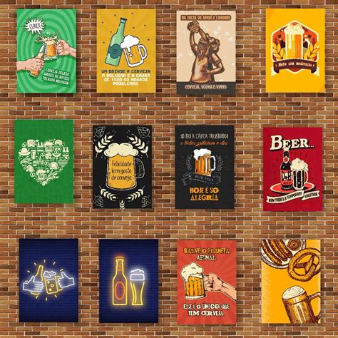 PLACAS QUADROS DECORATIVOS CERVEJA VINTAGE Shopee Brasil