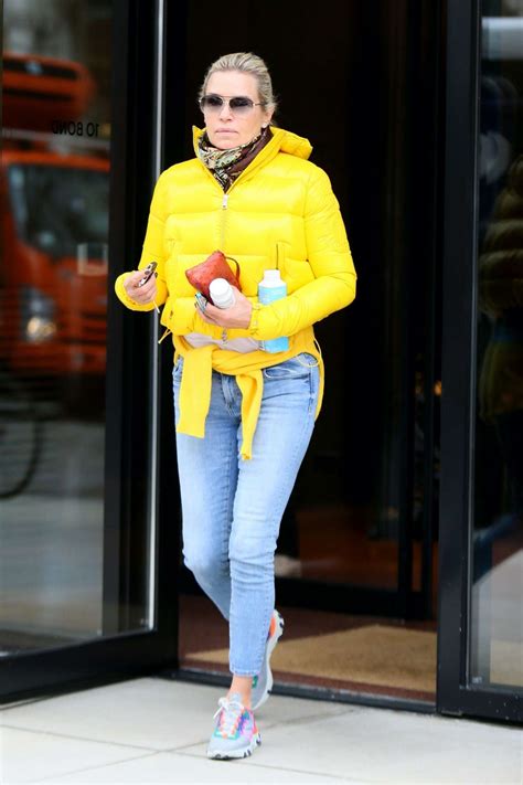 Yolanda Hadid in Yellow Puffer Jacket-02 | GotCeleb