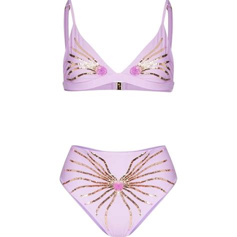 Oceanus Ursula Crystal Embellished Bikini Purple Glami Tr