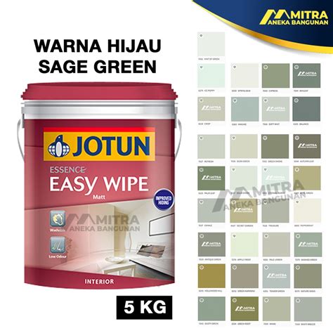 Jual Cat Tembok Jotun Interior Easy Wipe Liter Kg Warna Sage