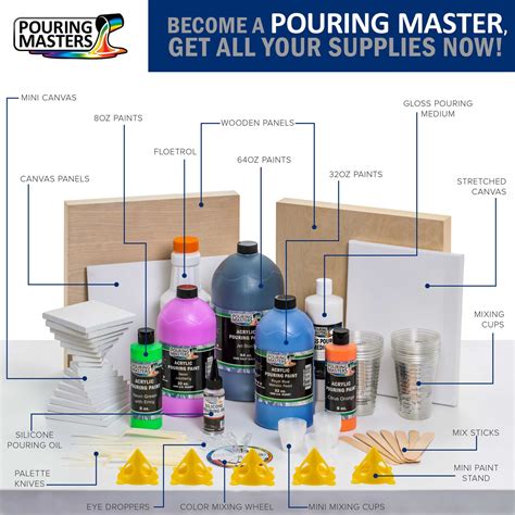 Pouring Masters 12 Color Special Effects 8 Ounce Pouring Paint Kit