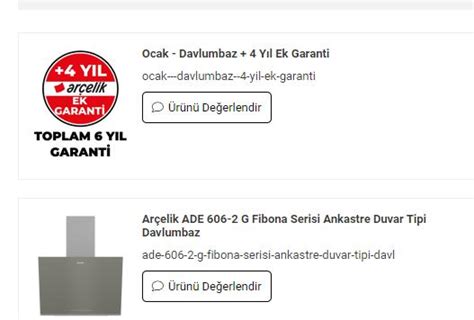 Arçelik Ade 606 2 G Fibona Serisi Ankastre Duvar Tipi Davlumbaz