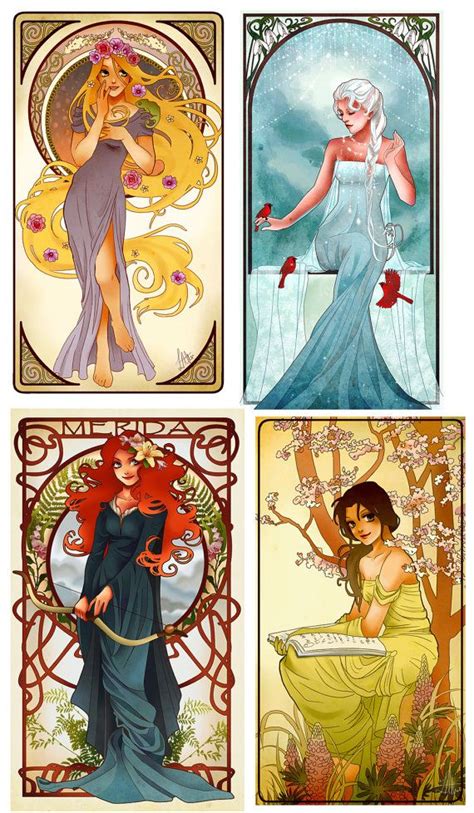 12 Individual Prints Of The Entire Art Nouveau Princess Collection