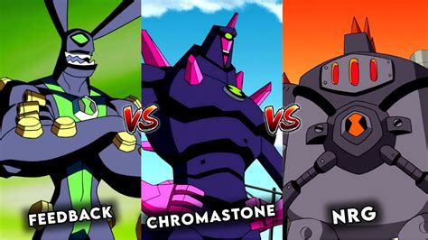 BEN 10 Chromastone Vs Feedback Vs NRG Who Is Powerful In Hindi