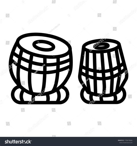 Tabla Black White Line Art Icon: ภาพประกอบสต็อก 1720678666 | Shutterstock