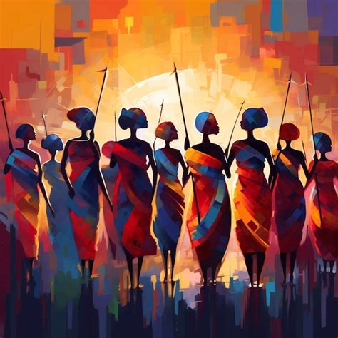 Premium AI Image | Abstract painting concept Colorful art of an African ...