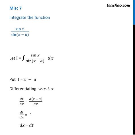 Misc 7 Integrate Sin X Sin X A Chapter 7 Class 12