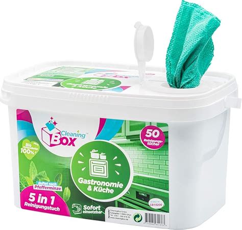 CleaningBox 5 In 1 Kompostierbare WetCleanWipes Feuchte Hochglanz