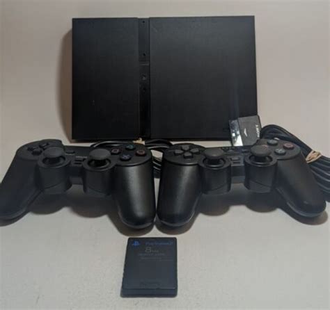 Bundle With Games Sony PlayStation 2 Slim Charcoal Black Console SCPH