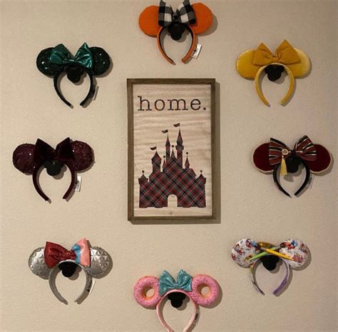 Mickey Themed Ear Display Wall Mount Etsy