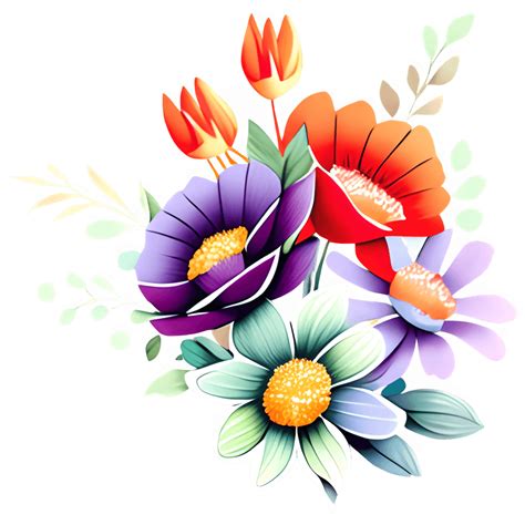 Assorted Flower Bouquet Graphic · Creative Fabrica