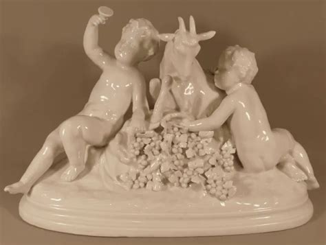 Almath E Et Putti Sculpture En Porcelaine Capodimonte Sign E Badessi