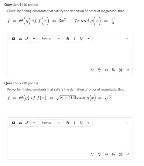 Solved Question 1 10 Points Prove By Finding Constants