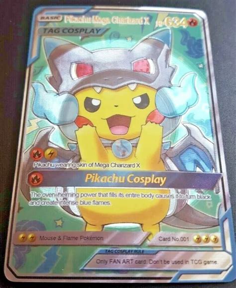 CARTE POKÉMON PIKACHU Méga Dracaufeu X 001 Holo relief EUR 10 01